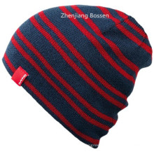 Custom Made Striped Knitted Snowboard Ski Jacquard Weave Long Slouchy Beanie